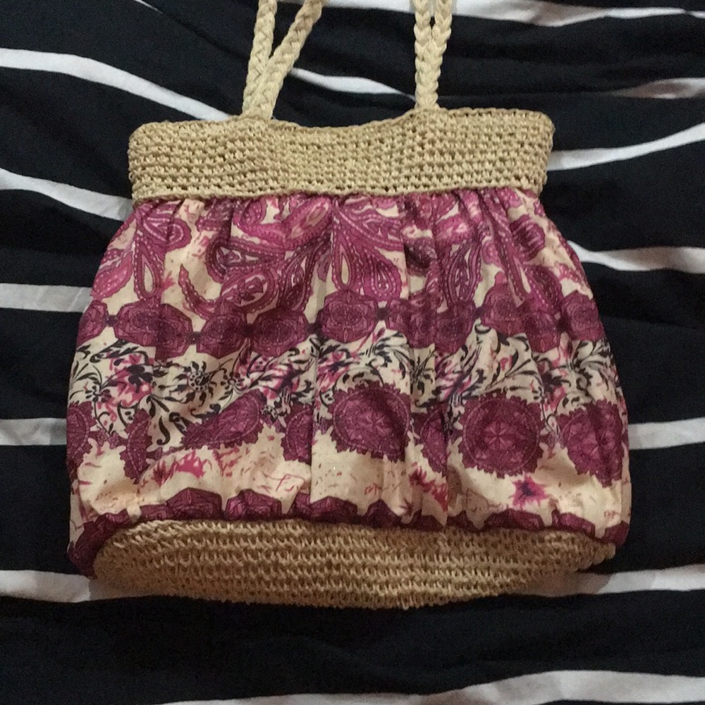 Purple paisley beach bag